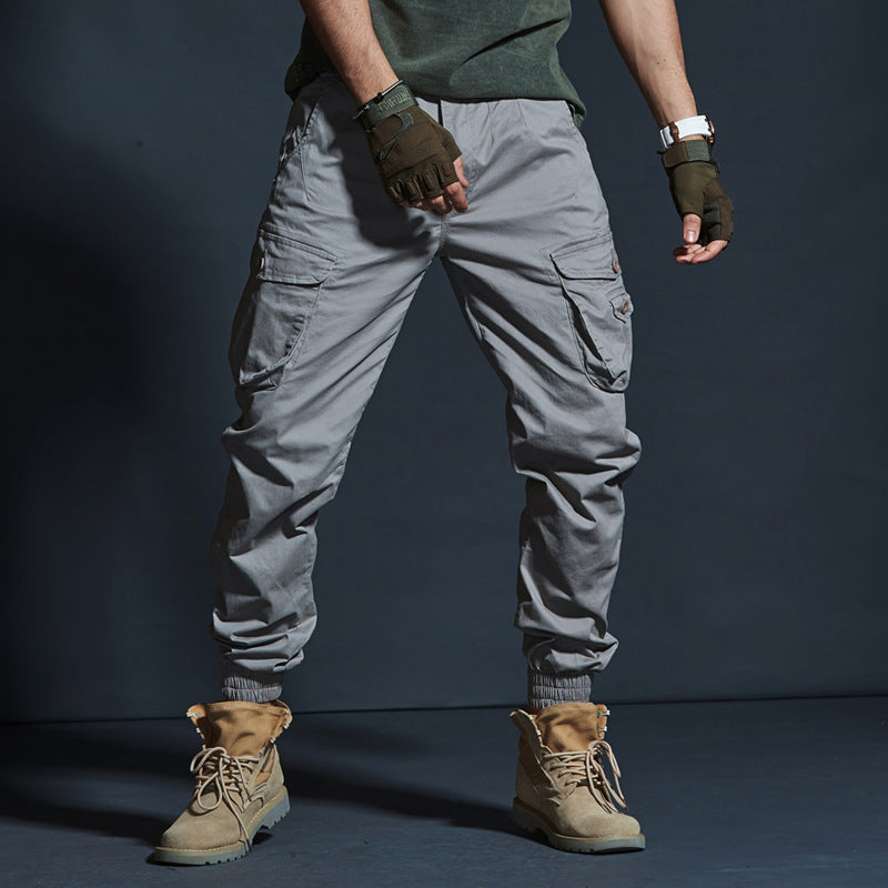Men's cotton joggers in military style