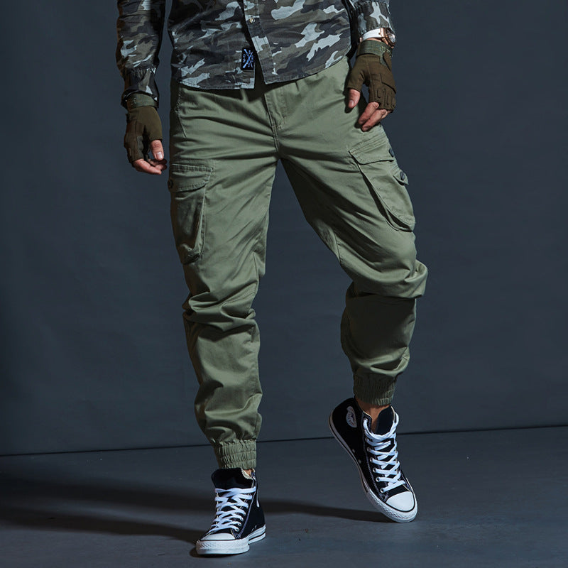 Men's cotton joggers in military style