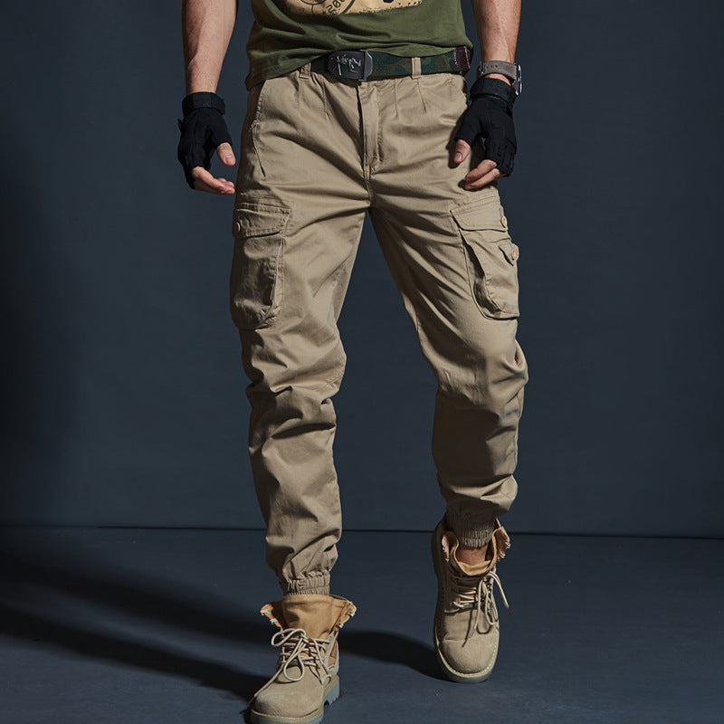 Men's cotton joggers in military style