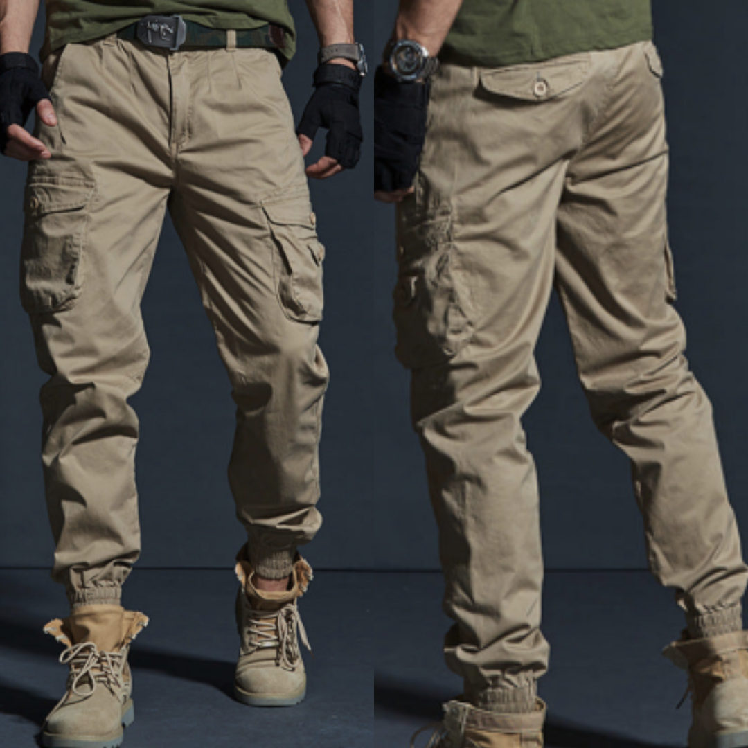 Men's cotton joggers in military style