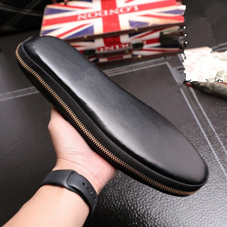 Comfortable hand-knitted leather moccasins