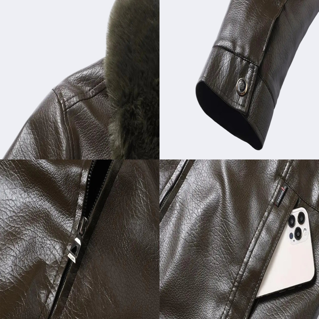 Men's insulated jacket with fur Collar