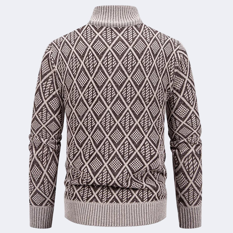 Men's fashionable cardigan with fleece lining