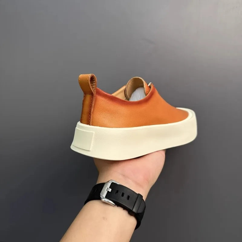 Men's retro loafers made of genuine leather