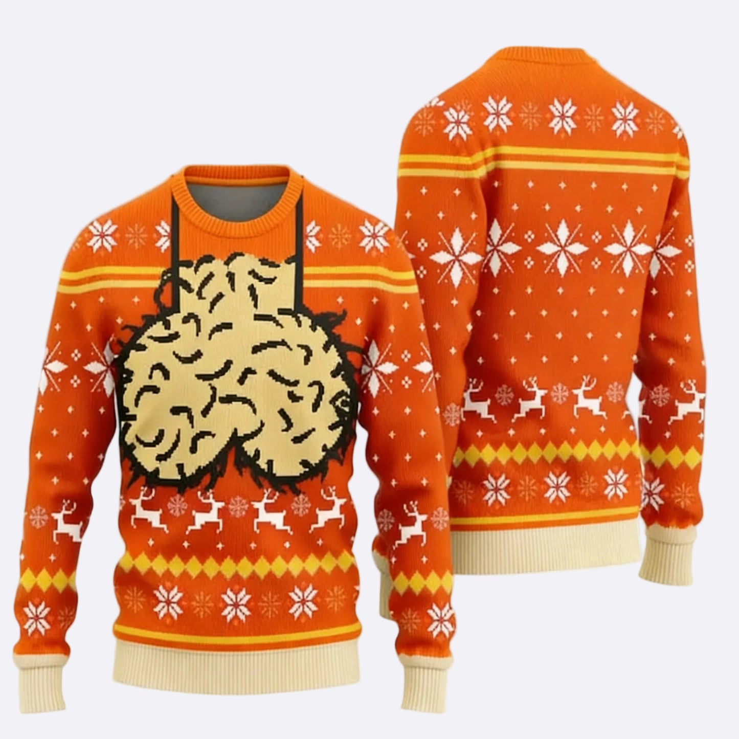 A creative and stylish sweater for a festive party.