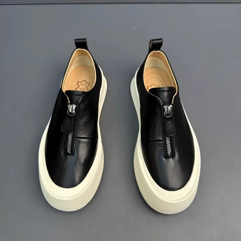 Men's retro loafers made of genuine leather