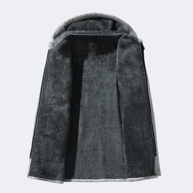 Men's cardigan with a hood