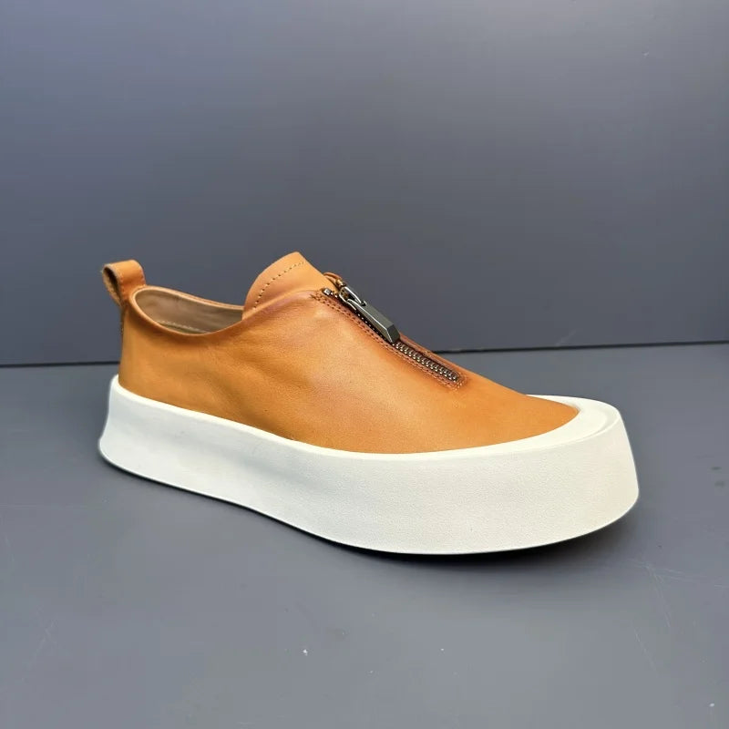 Men's retro loafers made of genuine leather