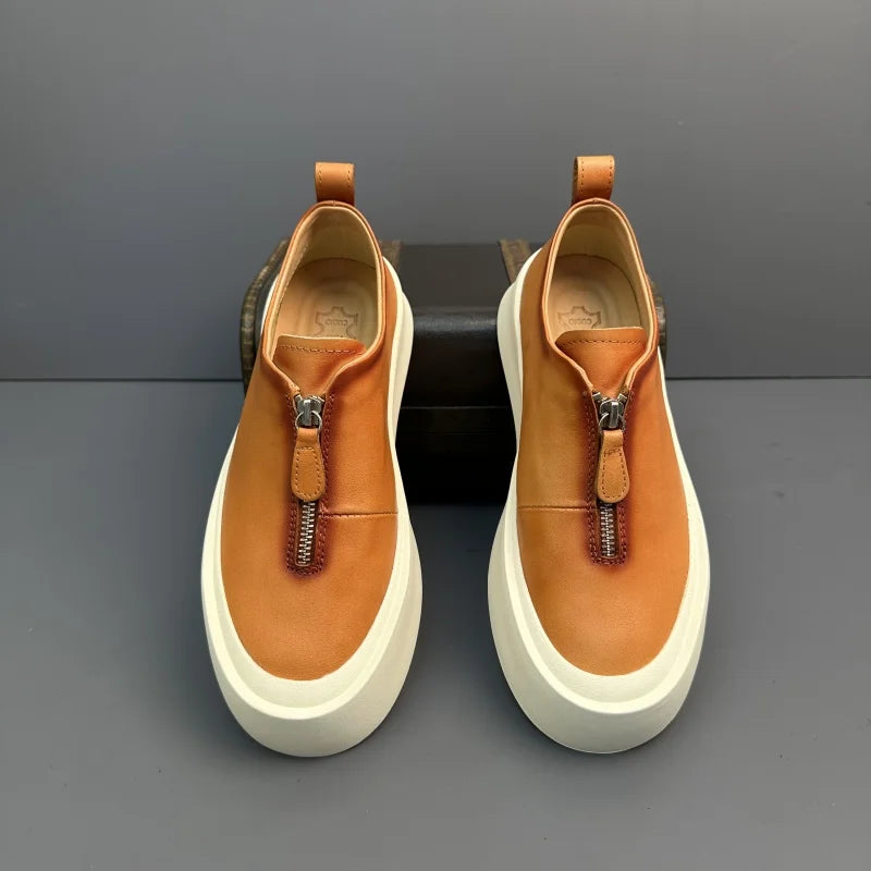 Men's retro loafers made of genuine leather