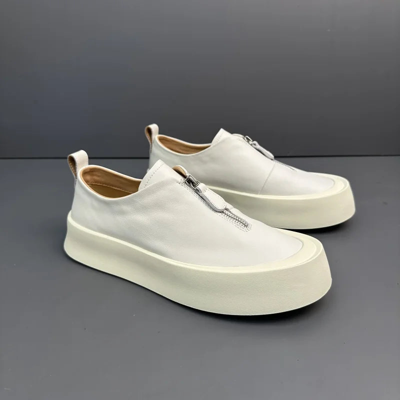Men's retro loafers made of genuine leather
