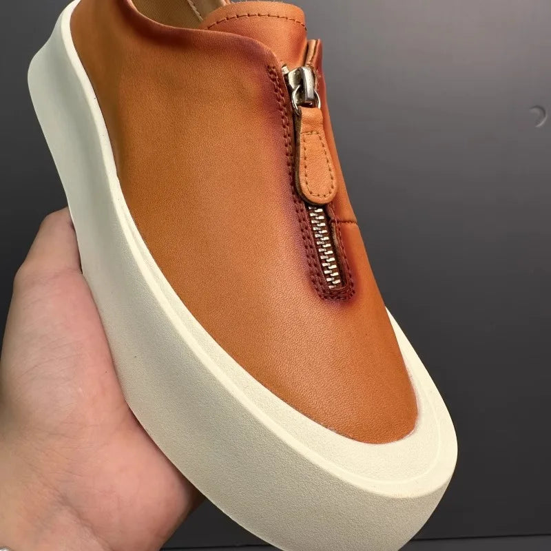 Men's retro loafers made of genuine leather