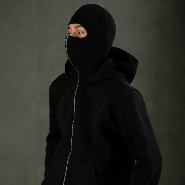 Hoodie with zipper and balaclava