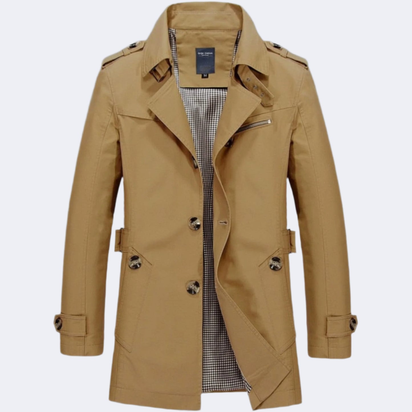Casual Men's Long Trench Jacket