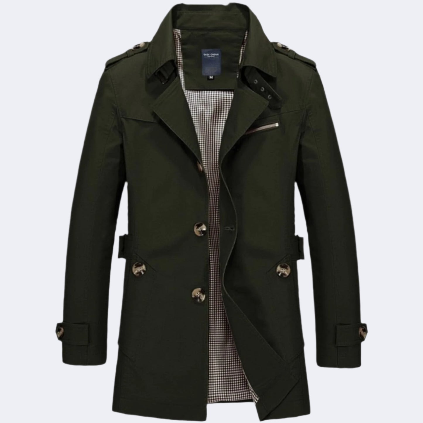 Casual Men's Long Trench Jacket