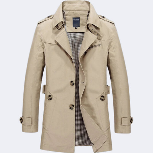 Casual Men's Long Trench Jacket