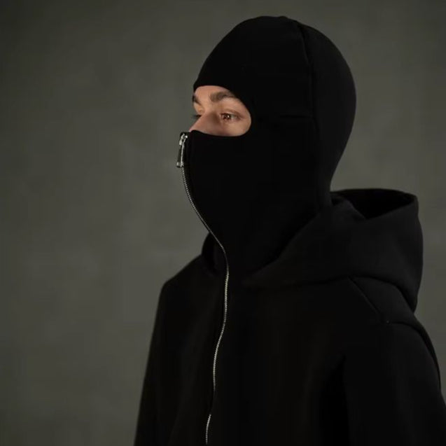 Hoodie with zipper and balaclava