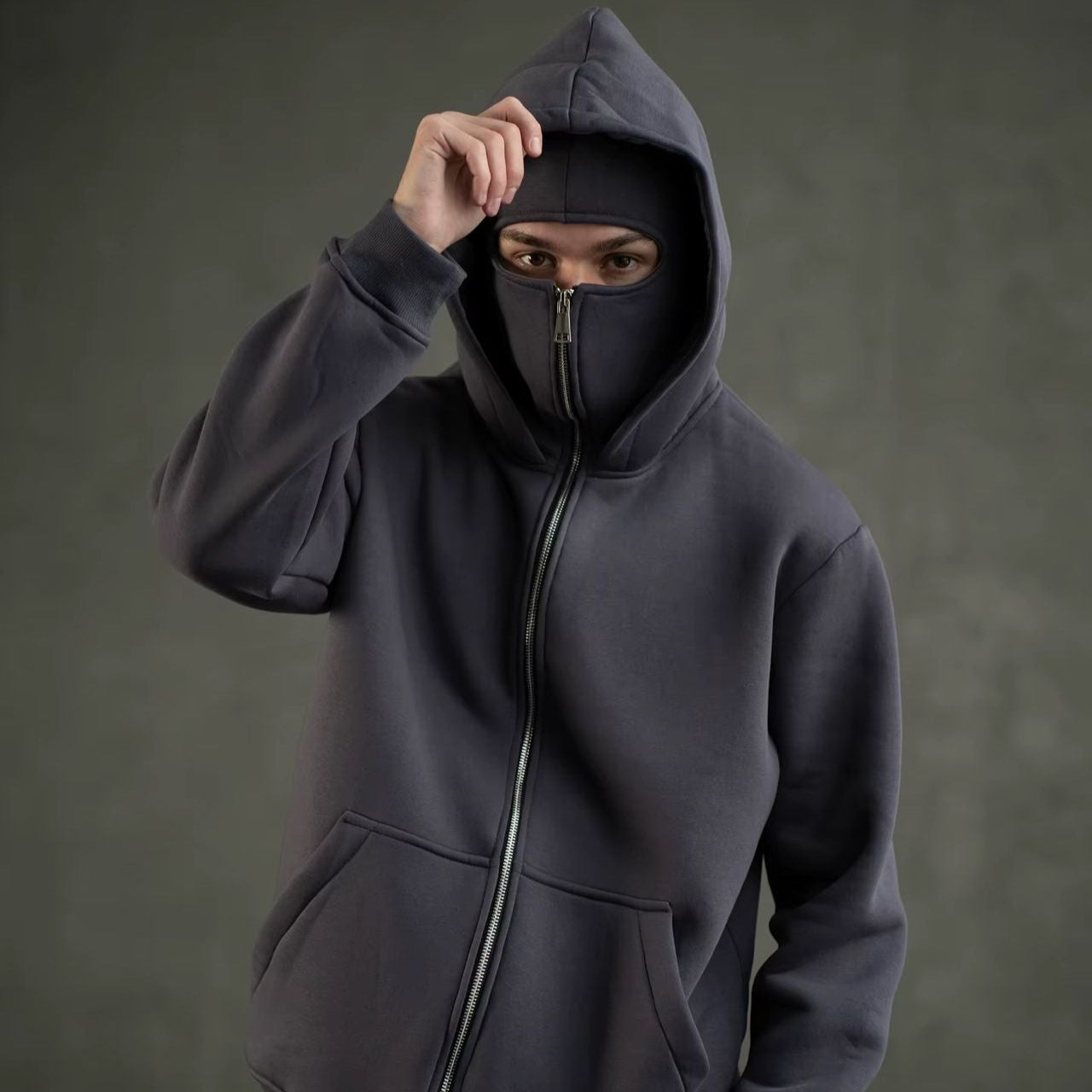 Hoodie with zipper and balaclava