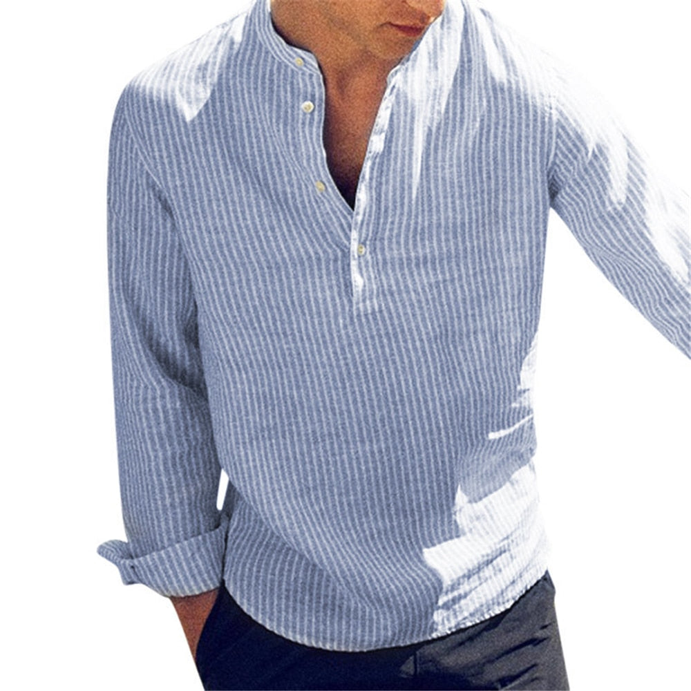 Men's Summer Long Sleeve Cotton Shirt