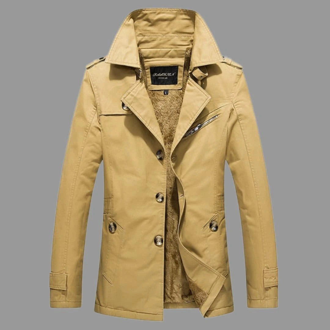 Men's insulated trench coat