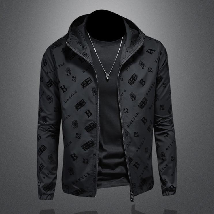 Designer bomber jacket with hood