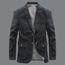 Load image into Gallery viewer, Stylish men&#39;s denim blazer
