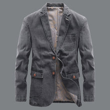 Load image into Gallery viewer, Stylish men&#39;s denim blazer
