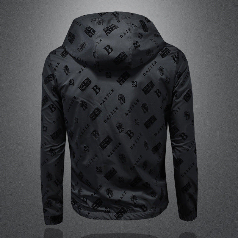 Designer bomber jacket with hood