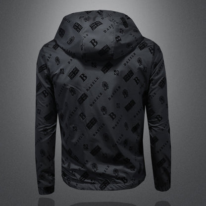 Designer bomber jacket with hood