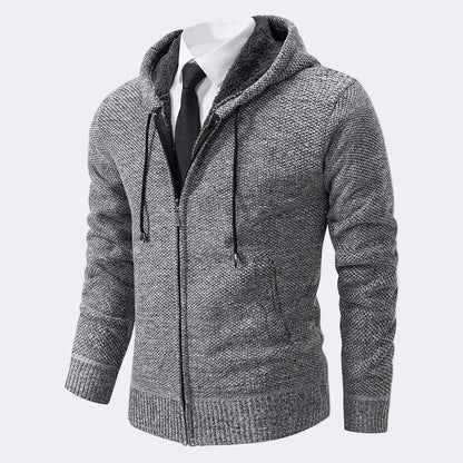 Men's knitted Cardigan with Hood