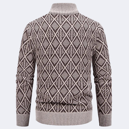 Men's fashionable cardigan with fleece lining