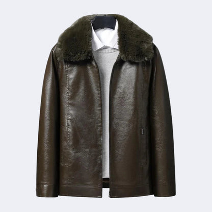 Men's insulated jacket with fur Collar