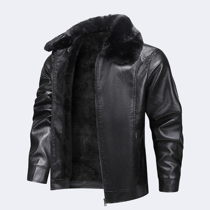 Men's insulated jacket with fur Collar