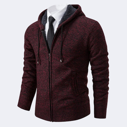 Men's knitted Cardigan with Hood