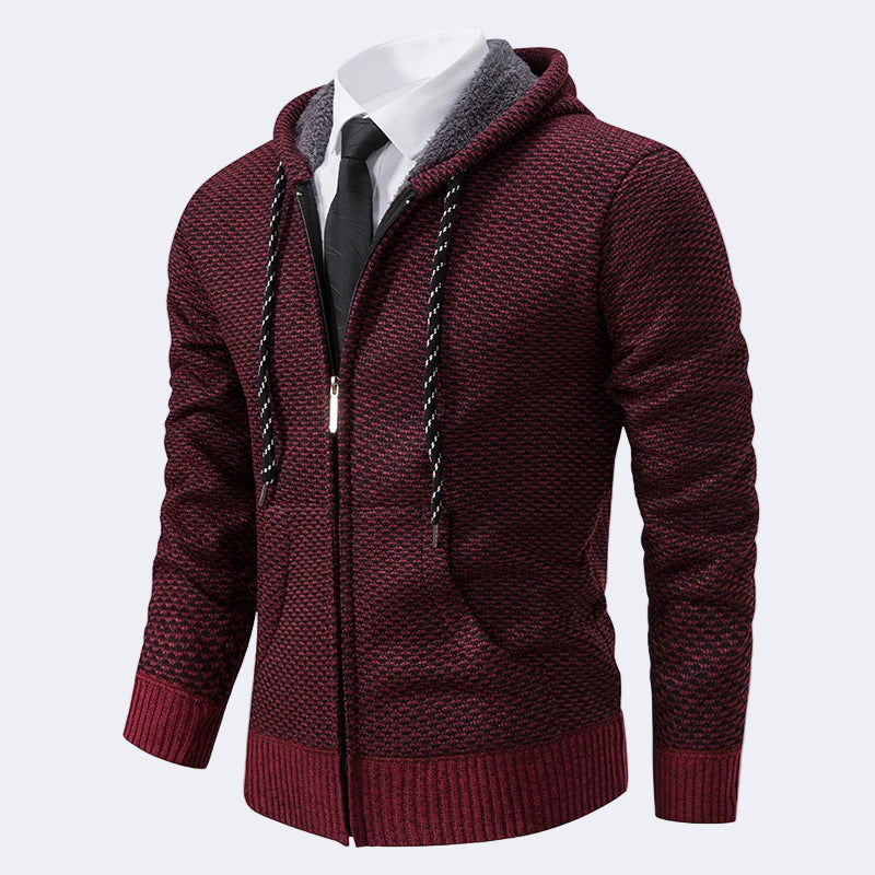 Men's knitted Cardigan with Hood