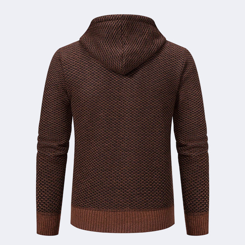 Men's knitted Cardigan with Hood
