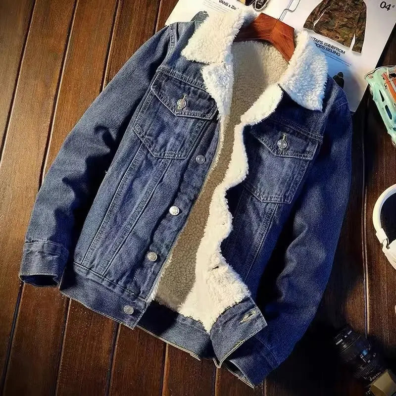 Stylish insulated denim jacket