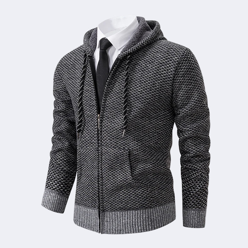 Men's knitted Cardigan with Hood