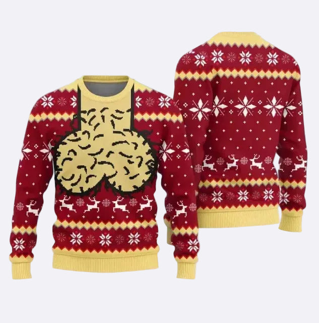 A creative and stylish sweater for a festive party.