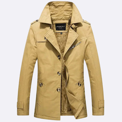 Men's insulated trench coat