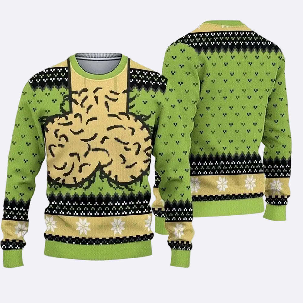 A creative and stylish sweater for a festive party.