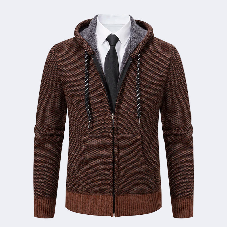 Men's knitted Cardigan with Hood