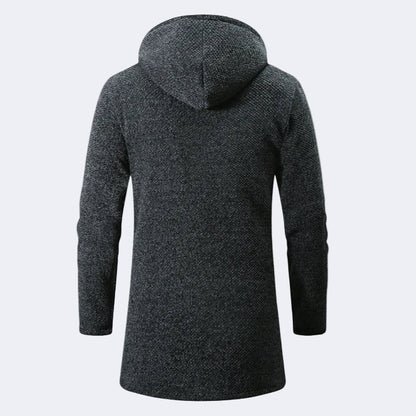 Men's cardigan with a hood