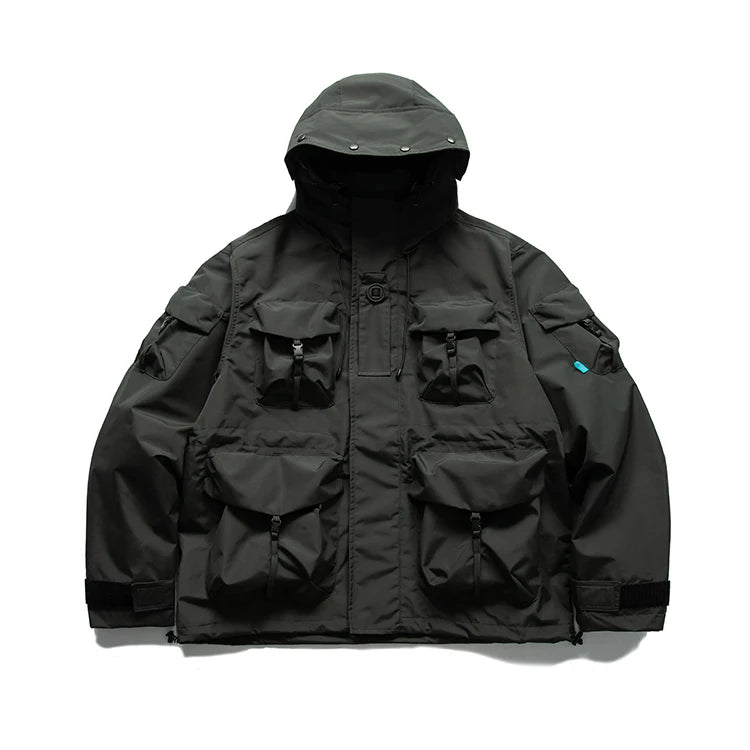 Men's cargo jacket with hood