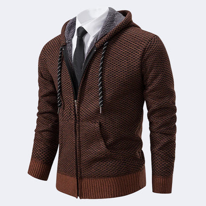Men's knitted Cardigan with Hood