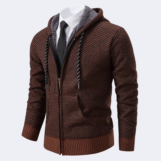 Men's knitted Cardigan with Hood