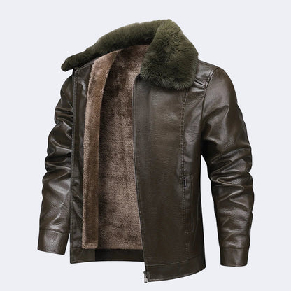 Men's insulated jacket with fur Collar