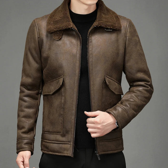 Insulated Men's Suede Jacket