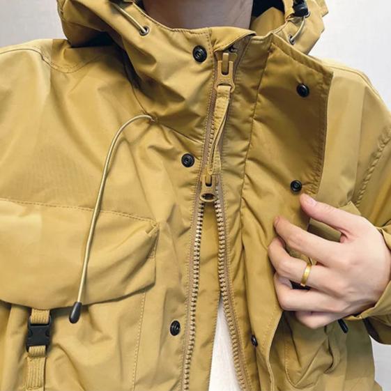 Men's cargo jacket with hood