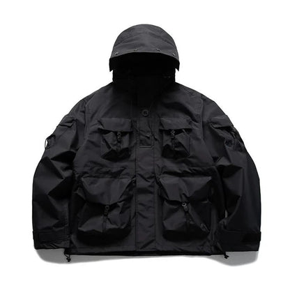 Men's cargo jacket with hood