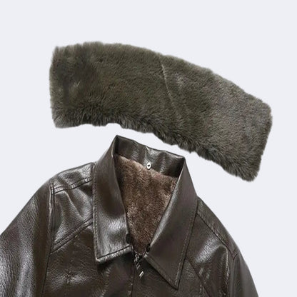 Men's insulated jacket with fur Collar